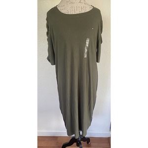 Tommy Hilfiger Women's Midi Green Dress Size XXL NWT